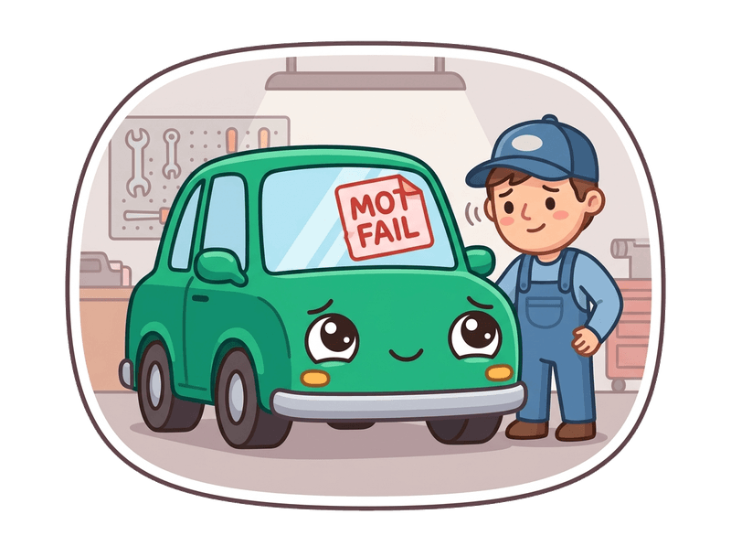 Illustration of mot failure car collection service by Scrap Car SE4 Brockley & Crofton Park